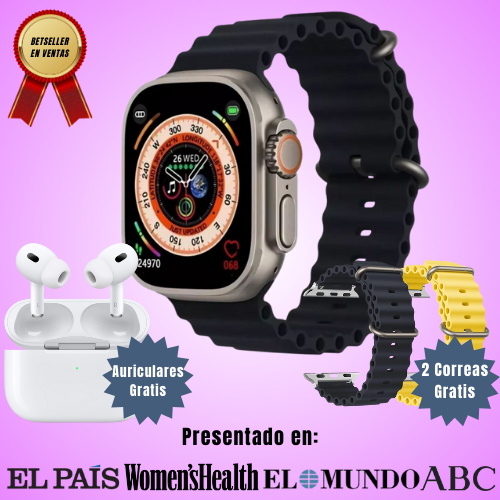 Smartwatch Ultra Pro con 2 correas + Auriculares Inalámbricos GRATÍS - EDICIÓN LIMITADA